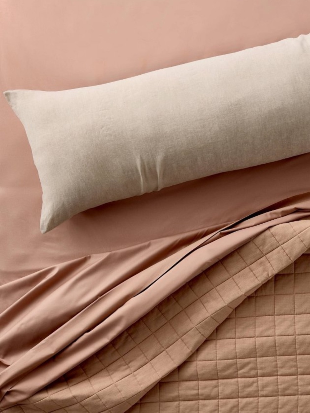 NEW Casaluna European Natural Undyed Flax Linen Body Pillow Cover